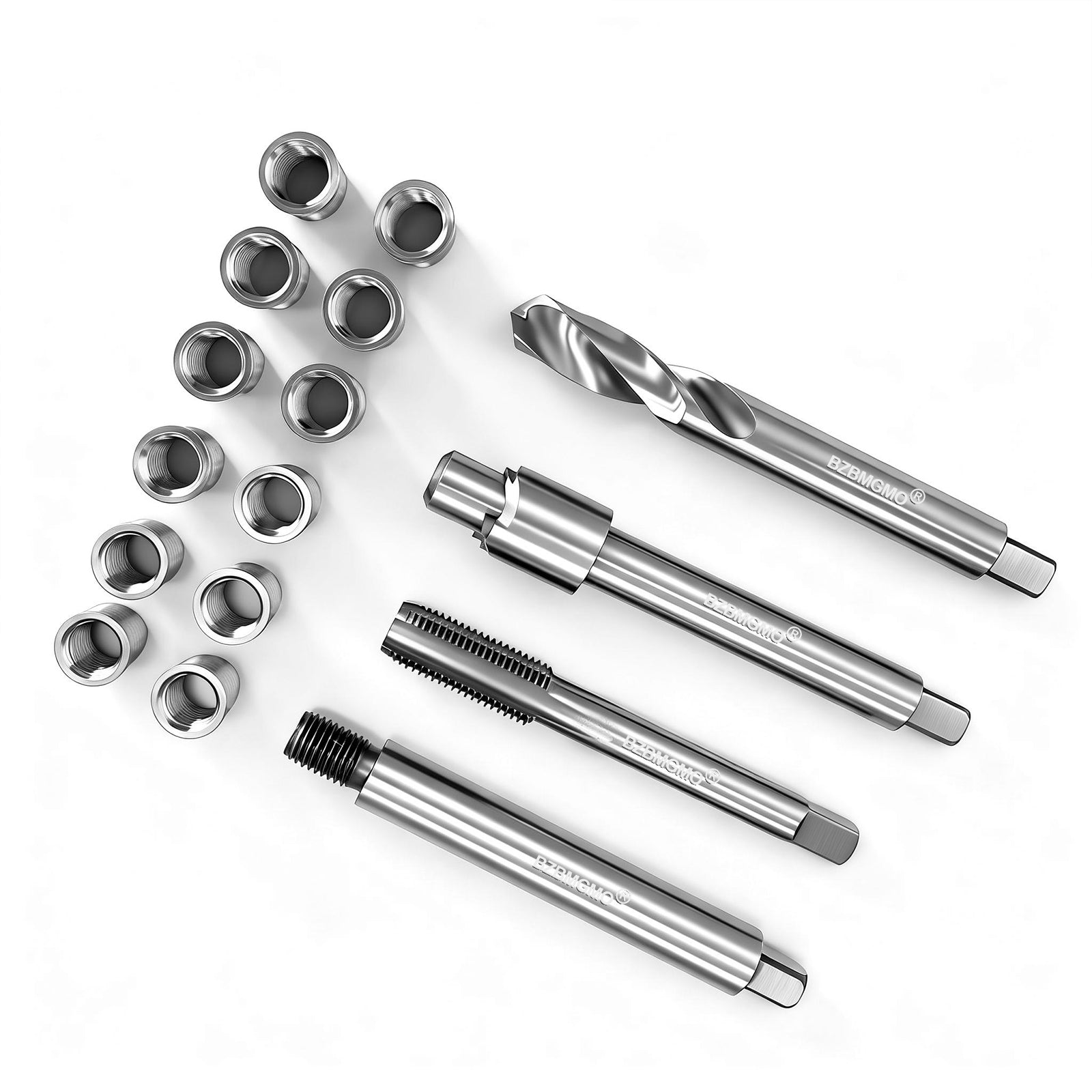 BZBMGMO M10x1.25 Metric Thread Repair Kit, 12  SS Inserts(12.7MM), HSS Tools