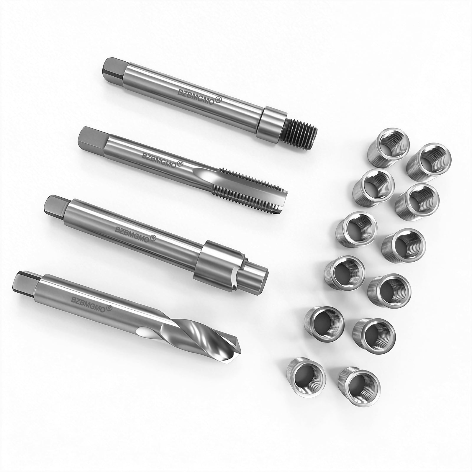 BZBMGMO M12x1.5 Thread Repair Kit, 12 Stainless Inserts(16.2mm), HSS Tools