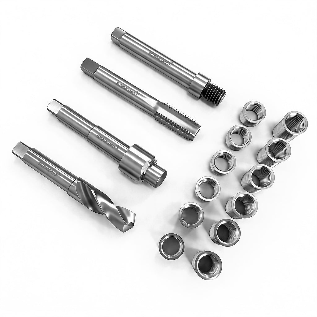 BZBMGMO M14x2.0 Thread Repair Kit, 12 Stainless Inserts(12.7/24.5mm), HSS Tools