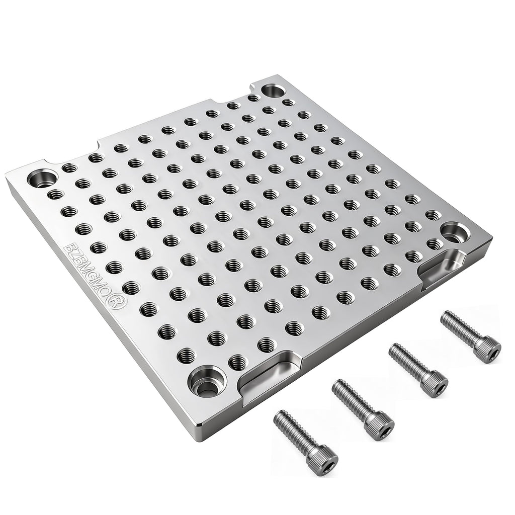 BZBMGMO 6x6x1/2" MIC 6 Aluminum Fixture / Sacrificial Plate, Mini Pallet, 1/4-20