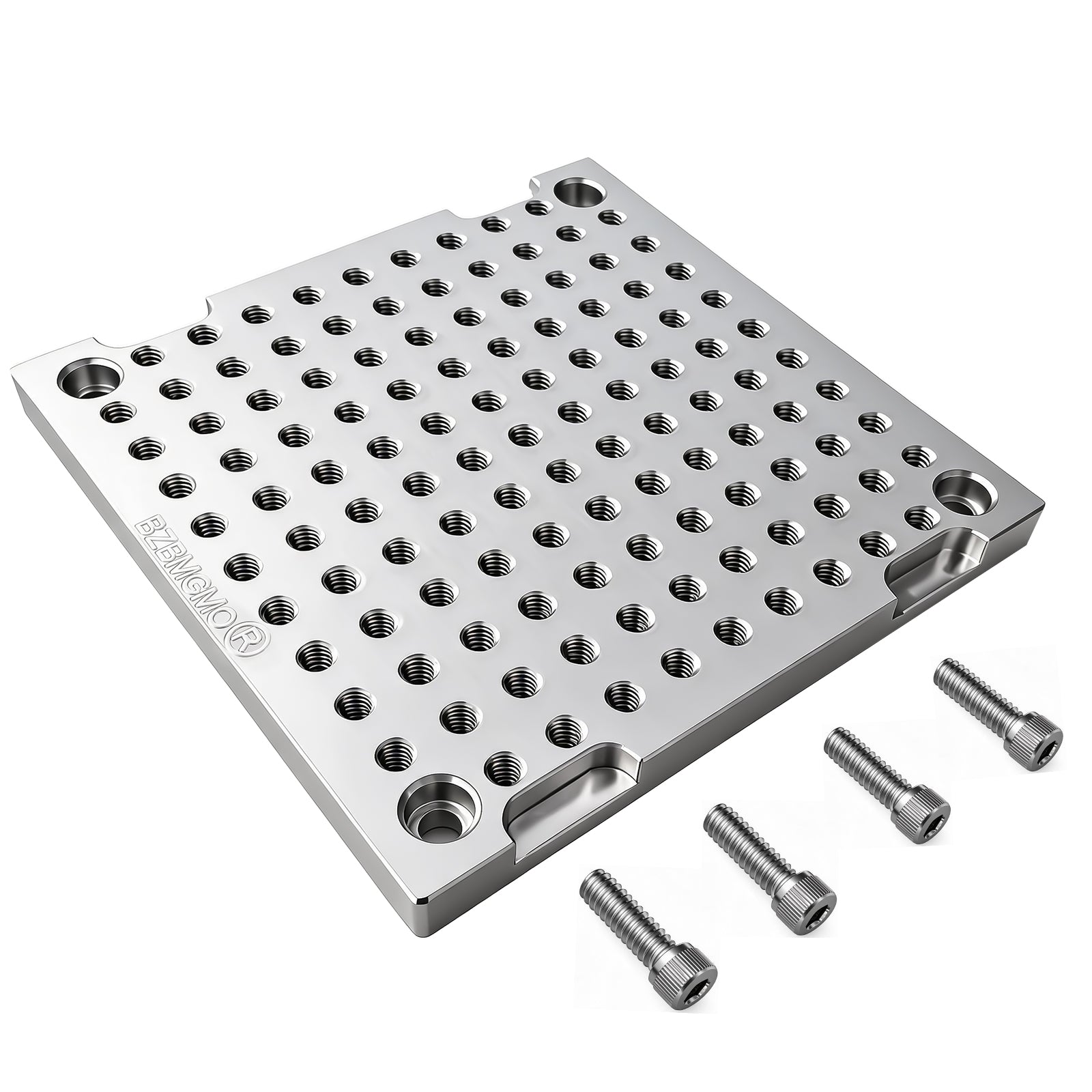 BZBMGMO 6x6x1/2" MIC 6 Aluminum Fixture / Sacrificial Plate, Mini Pallet, 1/4-20