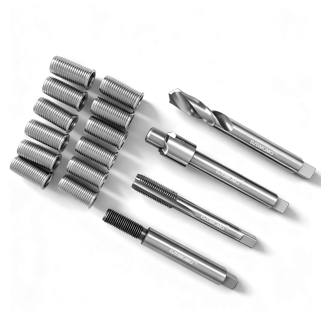 BZBMGMO M10x1.25 Thread Repair Kit, 12 Stainless Inserts(24.5mm), HSS Tools