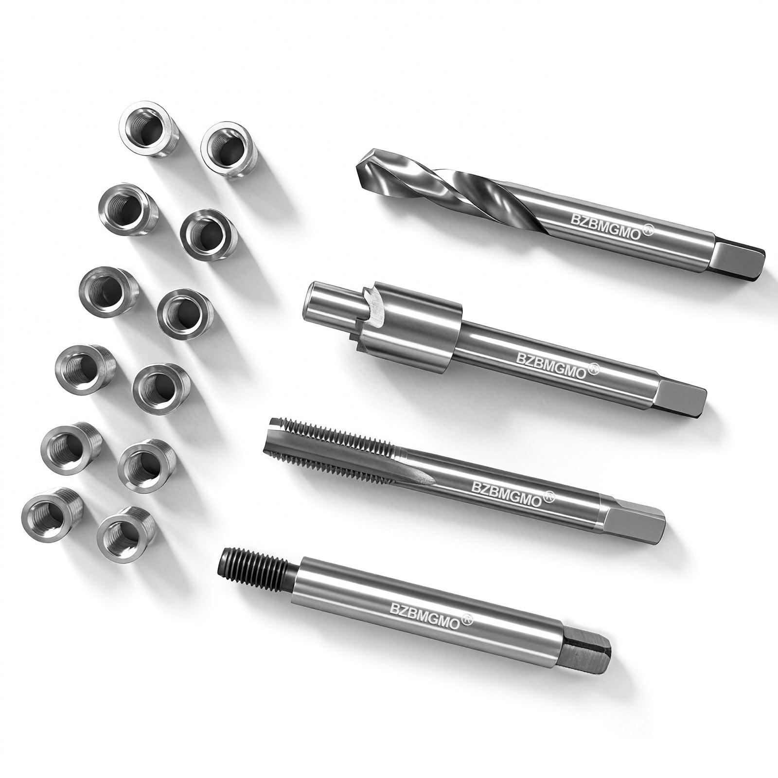 BZBMGMO M6x1.0 Metric Thread Repair Kit, 12 Stainless Inserts(7.4mm), HSS Tools