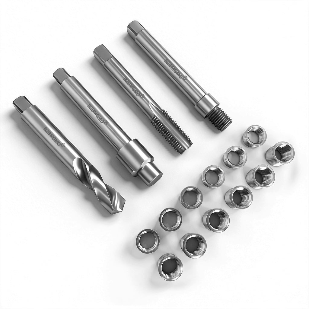 BZBMGMO M12x1.5 Thread Repair Kit, 12 Stainless Inserts(9.4/16.2mm), HSS Tools