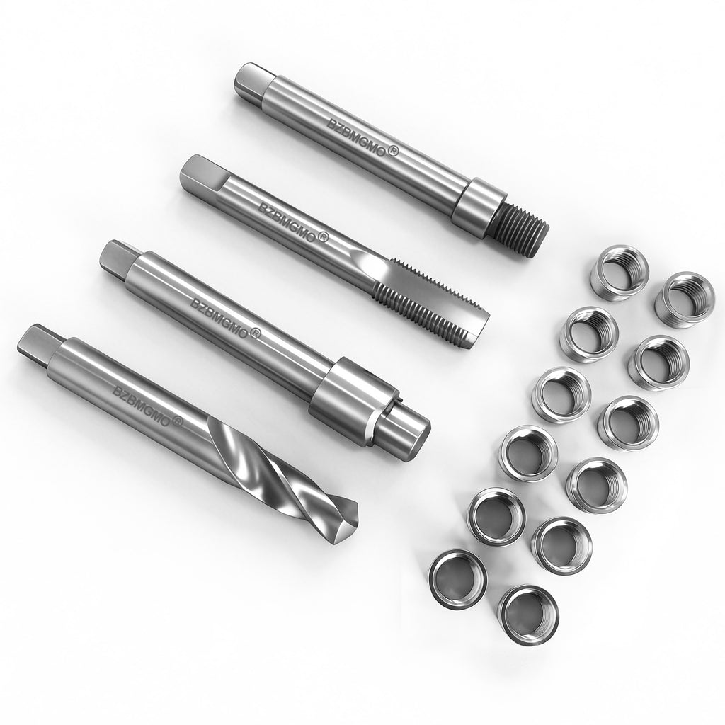 BZBMGMO M12x1.25 Thread Repair Kit, 12 Stainless Inserts(9.4mm), HSS Tools