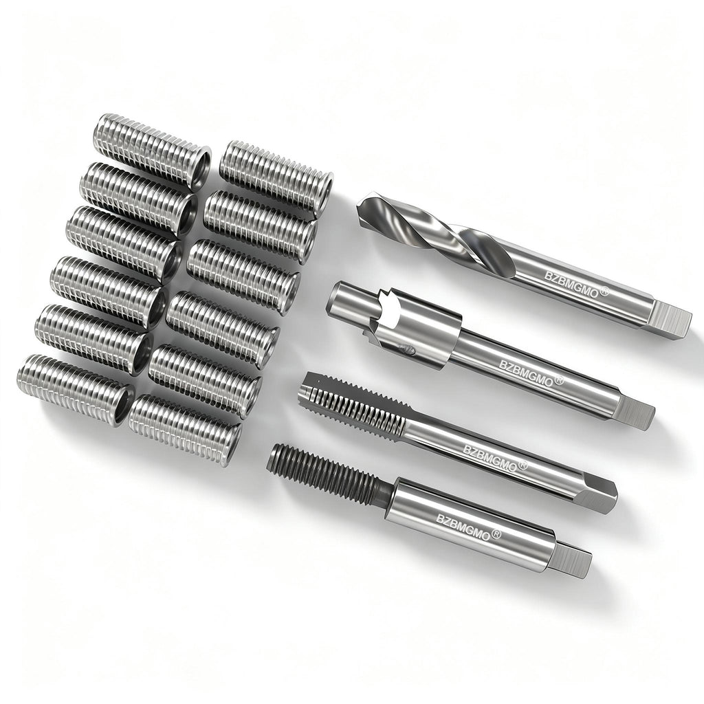 BZBMGMO M8x1.25 Thread Repair Kit, 12 Stainless Inserts(24.5mm), HSS Tools