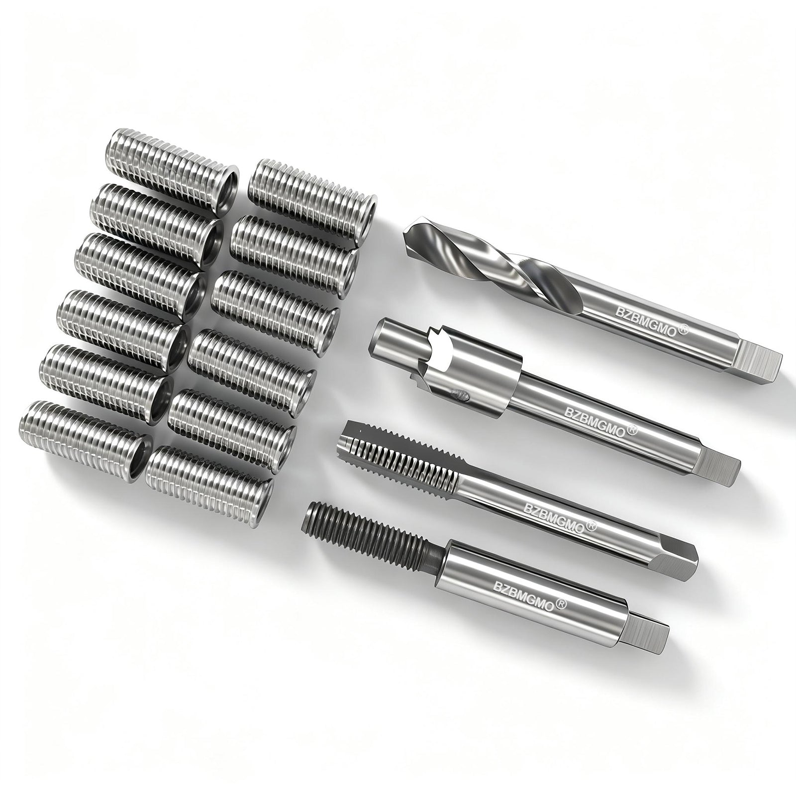 BZBMGMO M8x1.25 Thread Repair Kit, 12 Stainless Inserts(24.5mm), HSS Tools