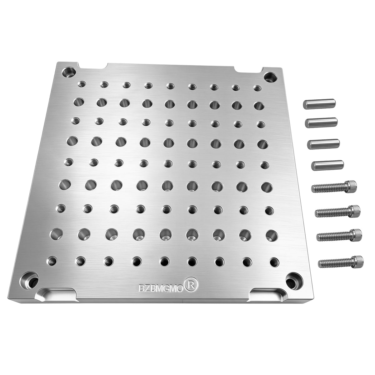 BZBMGMO 8x8x0.8" MIC 6 Aluminum Fixture / Sacrificial Plate, Mini Pallet, 1/4-20