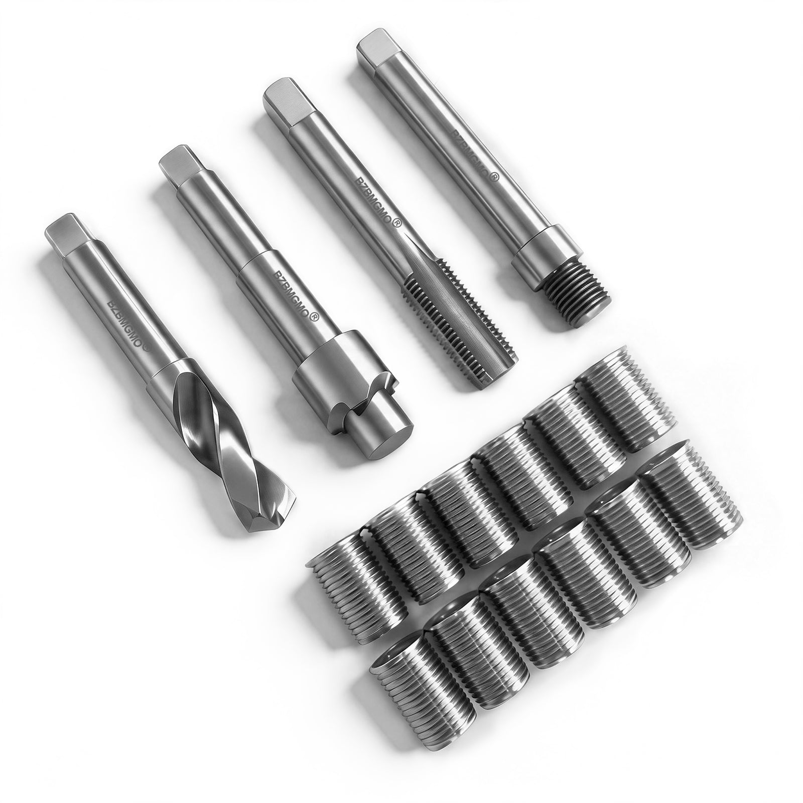 BZBMGMO M14x1.5 Thread Repair Kit, 12 Stainless Inserts(24.5mm), HSS Tools