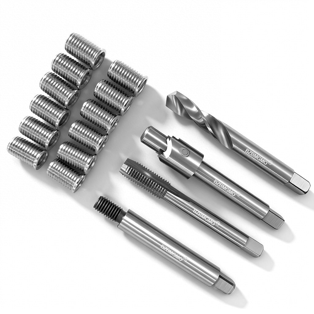 BZBMGMO M8x1.25 Metric Thread Repair Kit, 12 SS Inserts(16.2MM), HSS Tools