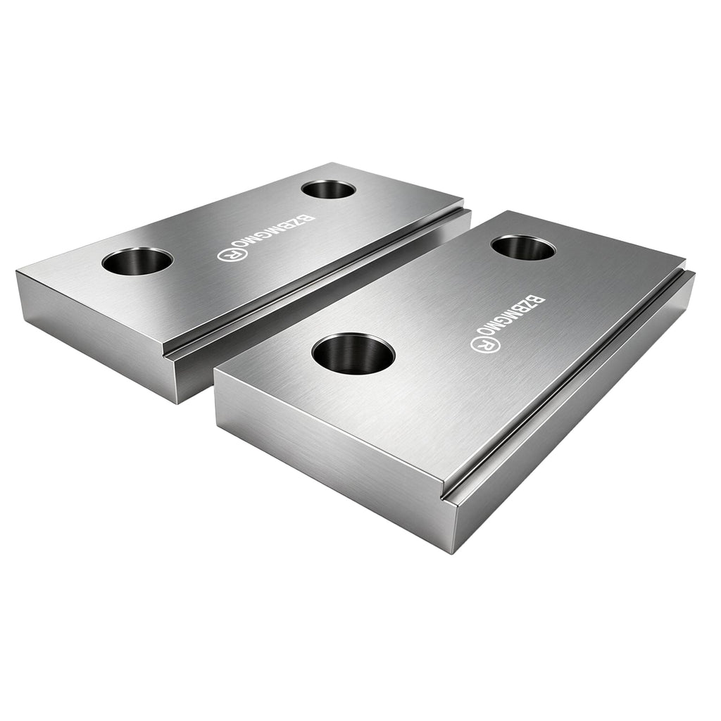 BZBMGMO 6" x 3" Tool Steel Hardened Vise Jaws for 6" Kurt Vises (HRC 58-60)