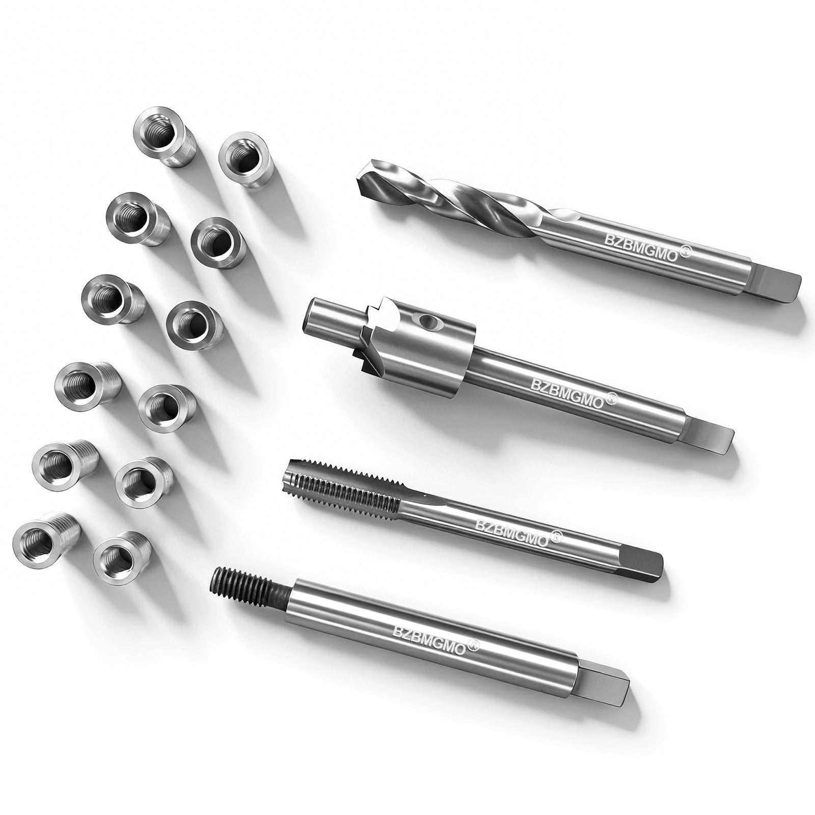 BZBMGMO M6x1.0 Thread Repair Kit, 12 Stainless Inserts(9.4/11.4mm), HSS Tools