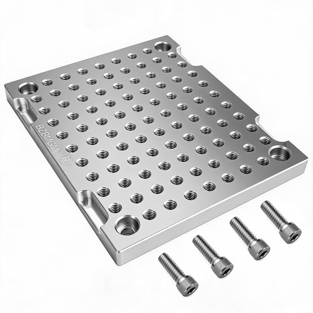 BZBMGMO 5x6x1/2" MIC 6 Aluminum Fixture / Sacrificial Plate, Mini Pallet, 1/4-20
