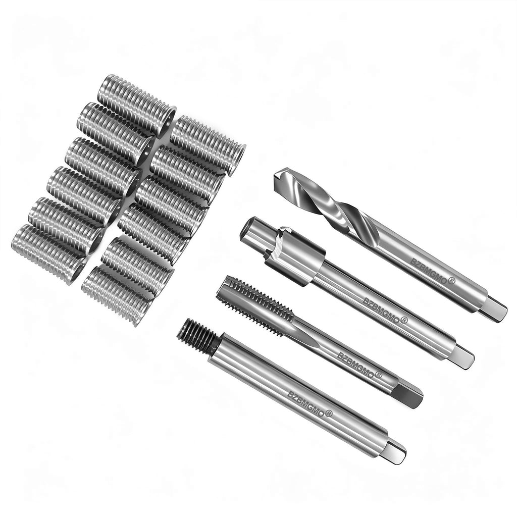 BZBMGMO M10x1.5 Metric Thread Repair Kit, 12 SS Inserts(24.5MM), HSS Tools