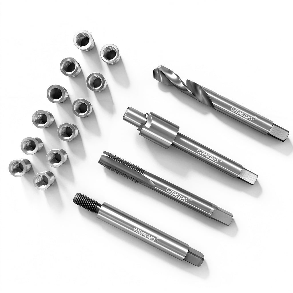 BZBMGMO M7x1.0 Thread Repair Kit, 12 Stainless Inserts(9.4mm), HSS Tools