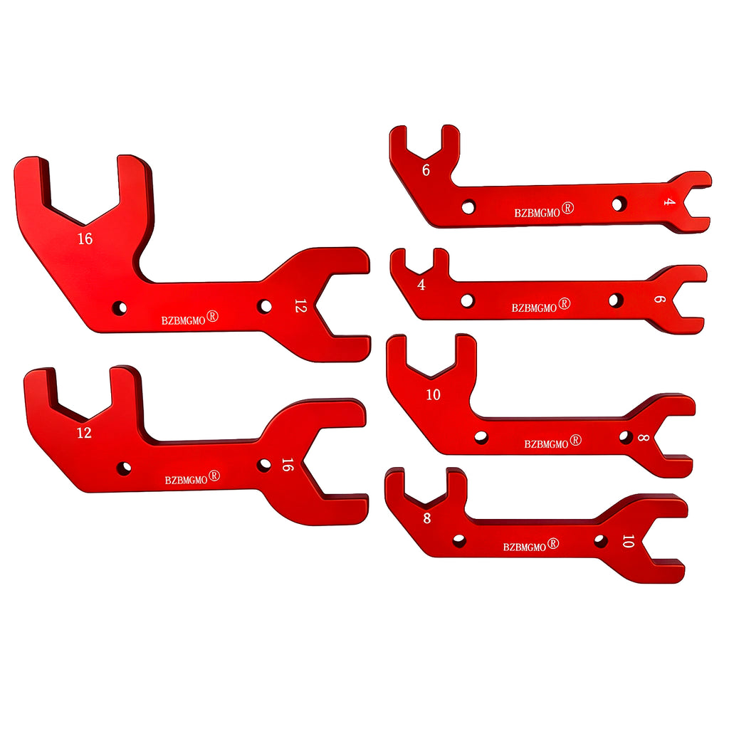 BZBMGMO AN  Aluminum AN Fitting Wrench Set (6-Piece Set, Red)
