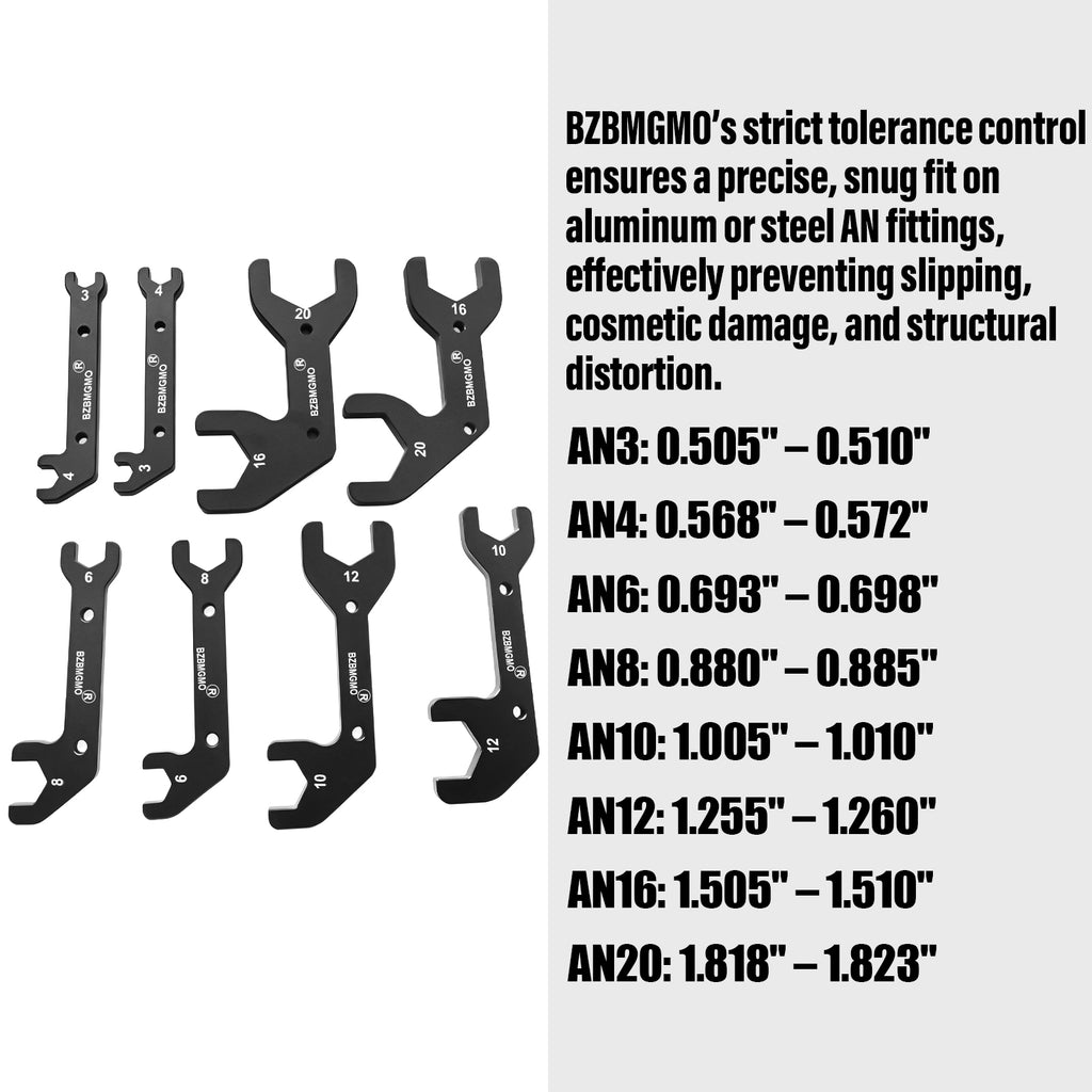 BZBMGMO AN  Aluminum AN Fitting Wrench Set (AN3/AN4/AN6/AN8/AN10/AN12/AN16/AN20)