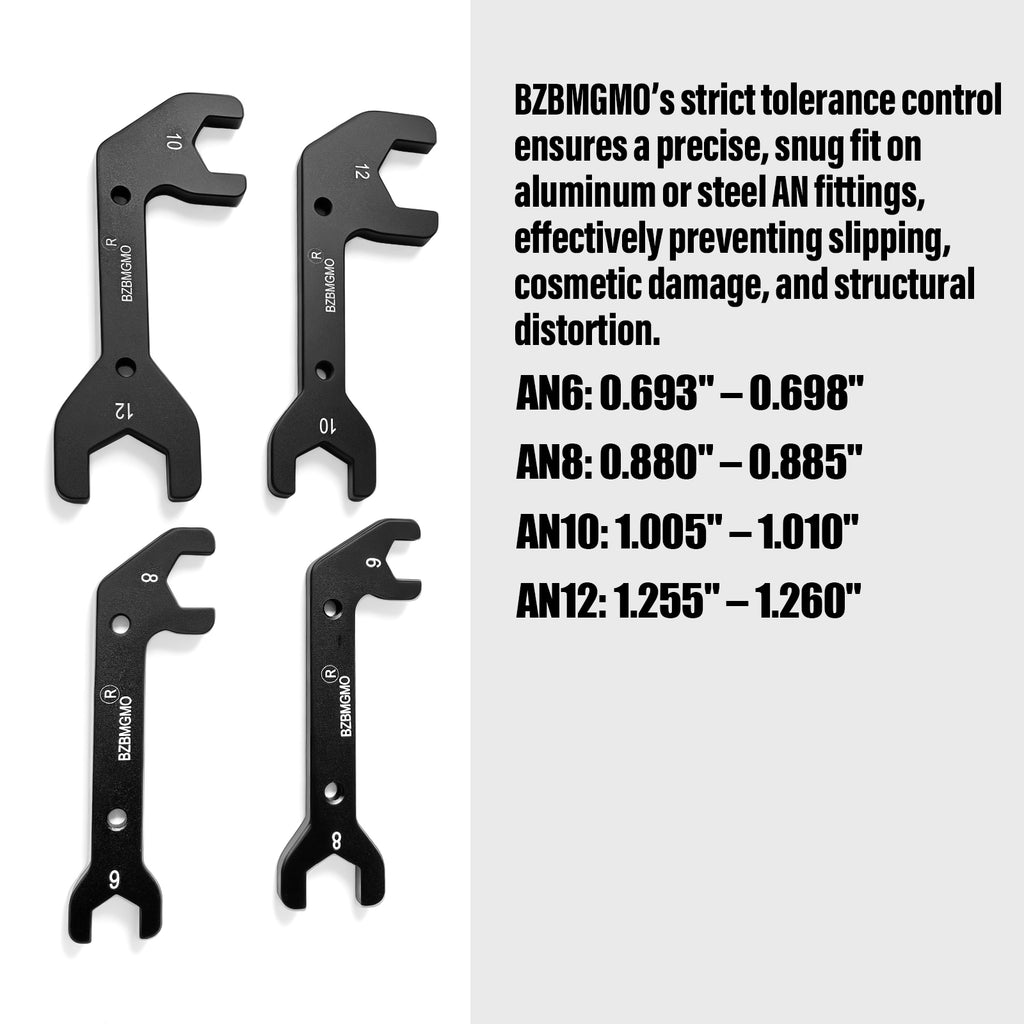 BZBMGMO AN  Aluminum AN Fitting Wrench Set (AN6/AN8/AN10/AN12)，4-Piece