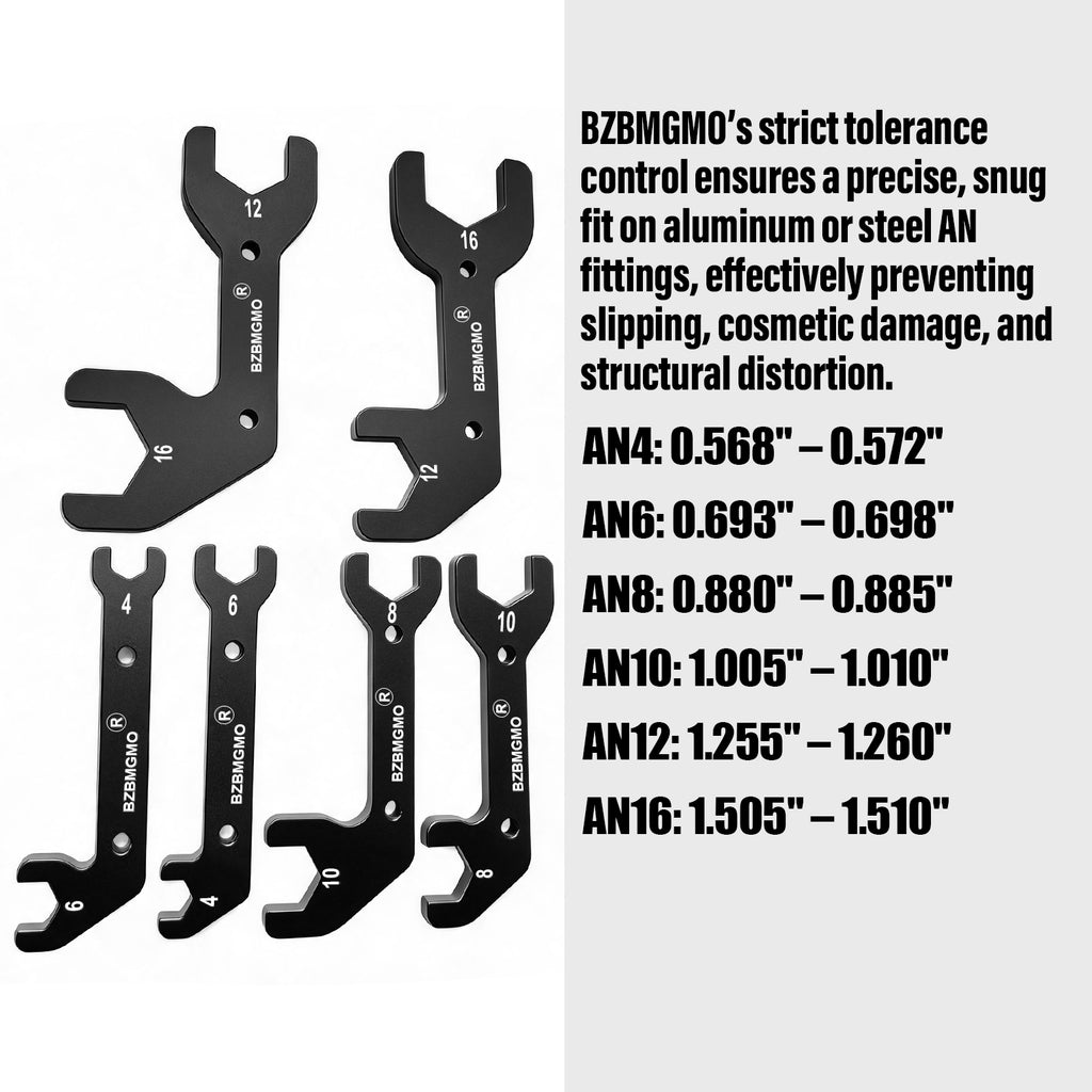 BZBMGMO AN  Aluminum AN Fitting Wrench Set (AN4/AN6/AN8/AN10/AN12/AN16)，6-Piece