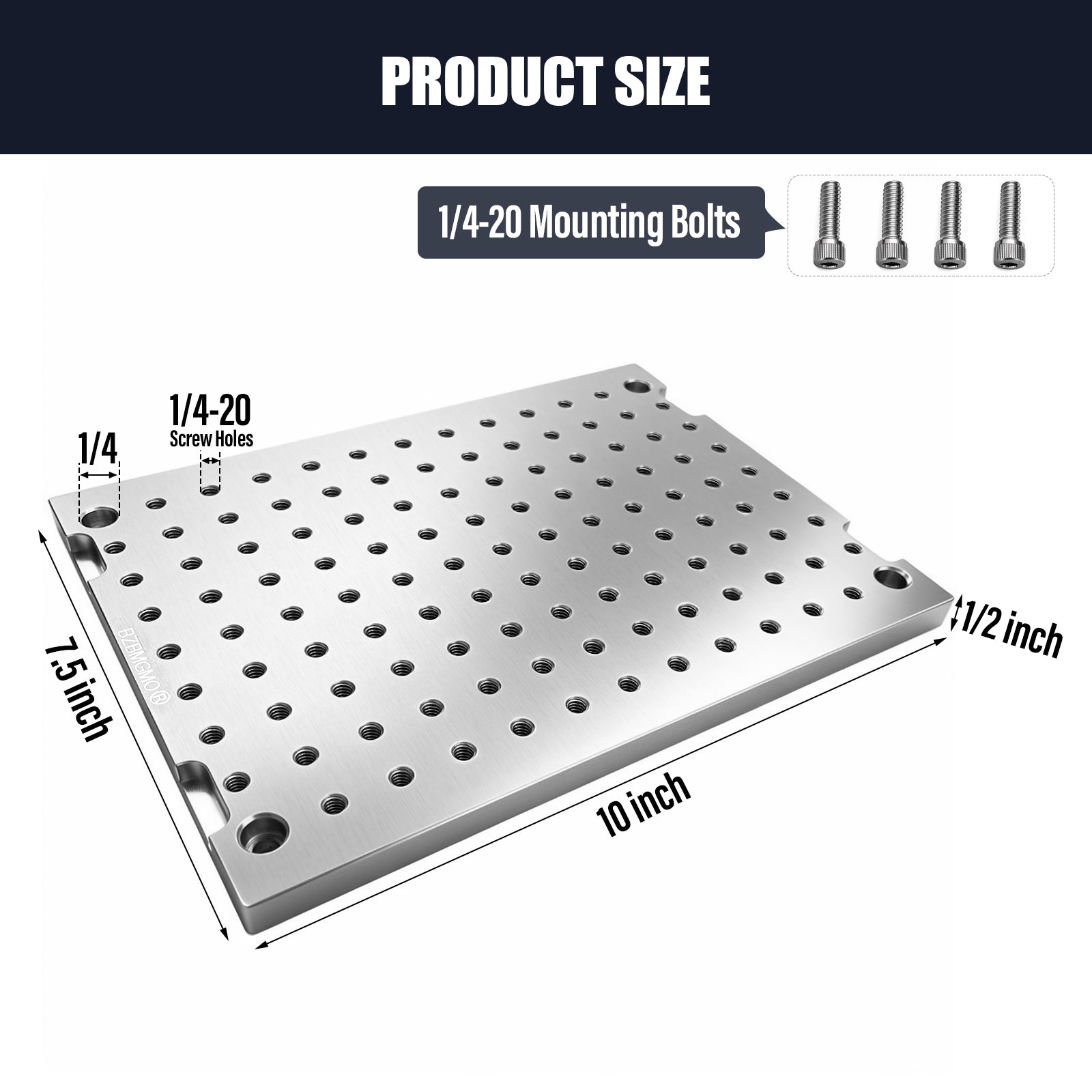 BZBMGMO 7.5x10x1/2" MIC 6 Aluminum Fixture / Sacrificial Plate, Mini Pallet