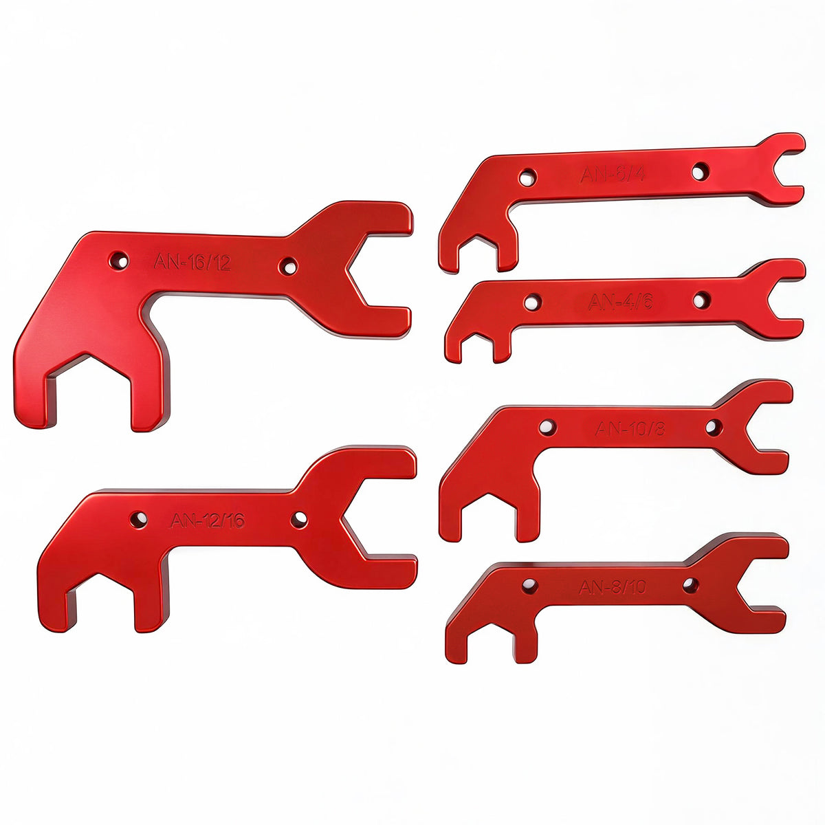 BZBMGMO AN  Aluminum AN Fitting Wrench Set (6-Piece Set, Red)