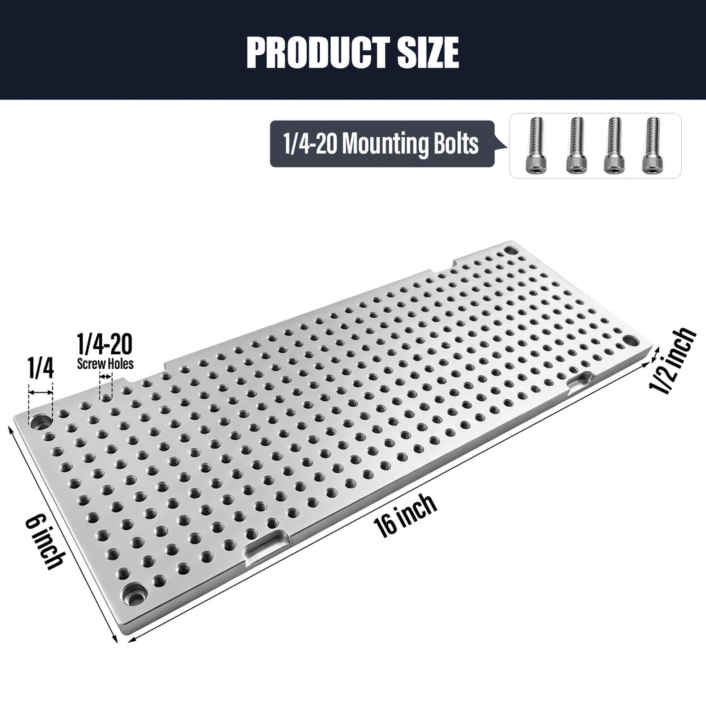 BZBMGMO 6x16x1/2" MIC 6 Aluminum Fixture / Sacrificial Plate, Mini Pallet