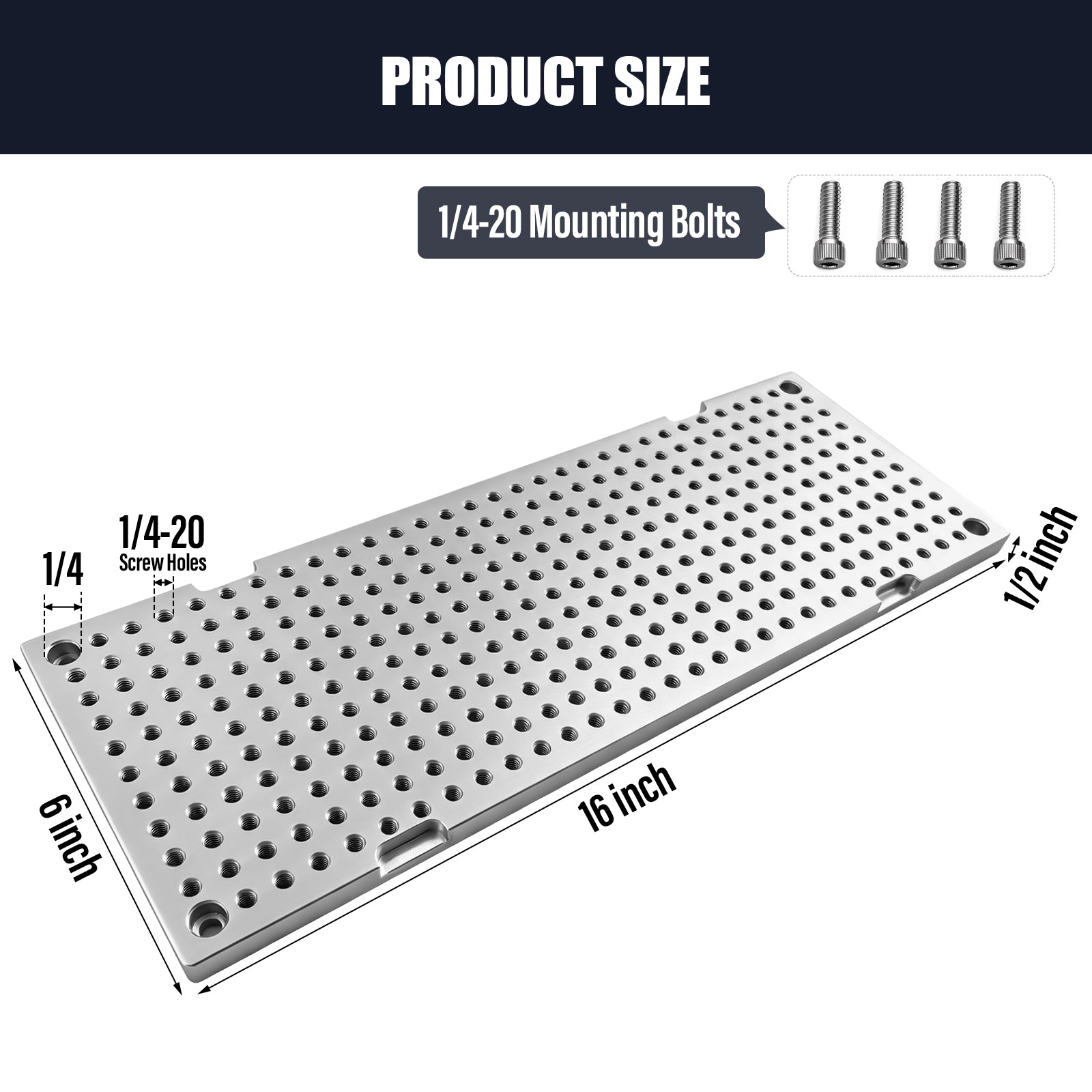 BZBMGMO 6x16x1/2" MIC 6 Aluminum Fixture / Sacrificial Plate, Mini Pallet