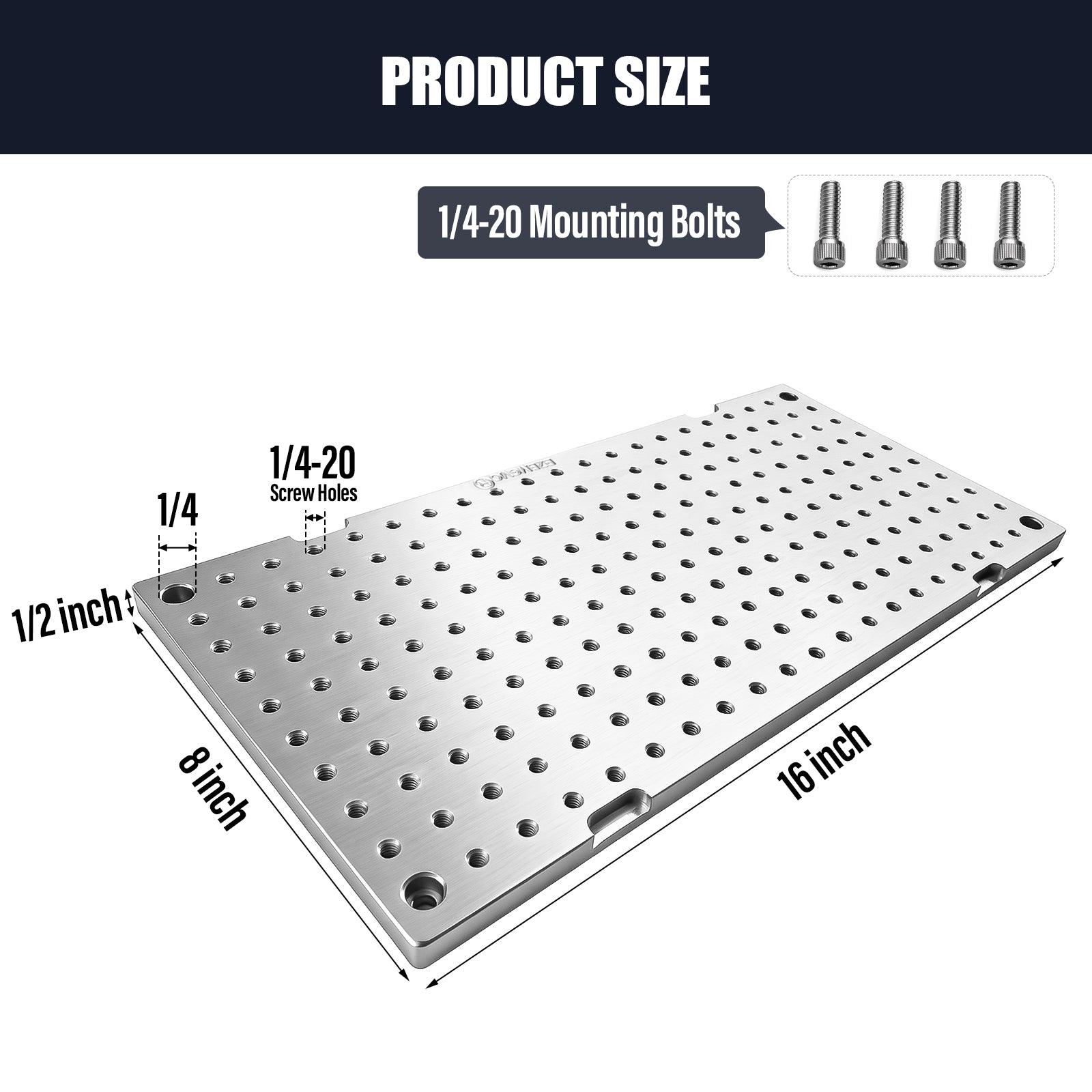 BZBMGMO 8x16x1/2" MIC 6 Aluminum Fixture / Sacrificial Plate, Mini Pallet