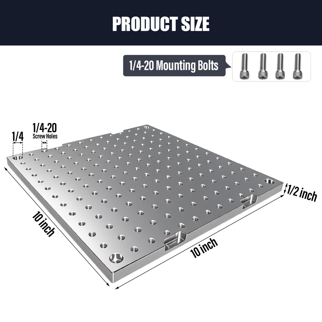 BZBMGMO 10x10x1/2" MIC 6 Aluminum Fixture / Sacrificial Plate, Mini Pallet