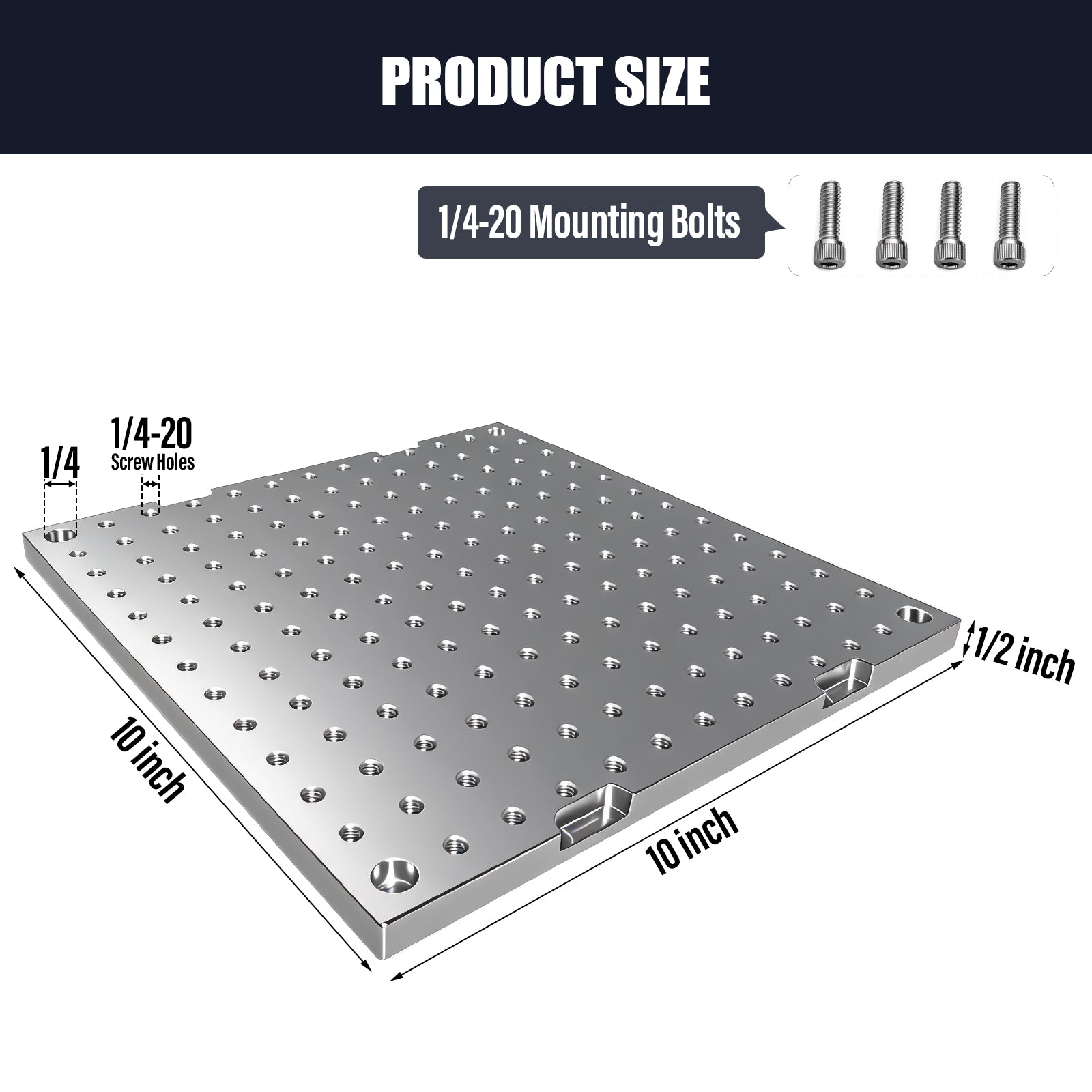 BZBMGMO 10x10x1/2" MIC 6 Aluminum Fixture / Sacrificial Plate, Mini Pallet
