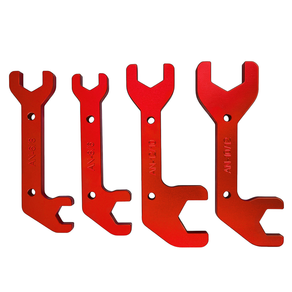 BZBMGMO AN  Aluminum AN Fitting Wrench Set (4-Piece Set, Red)