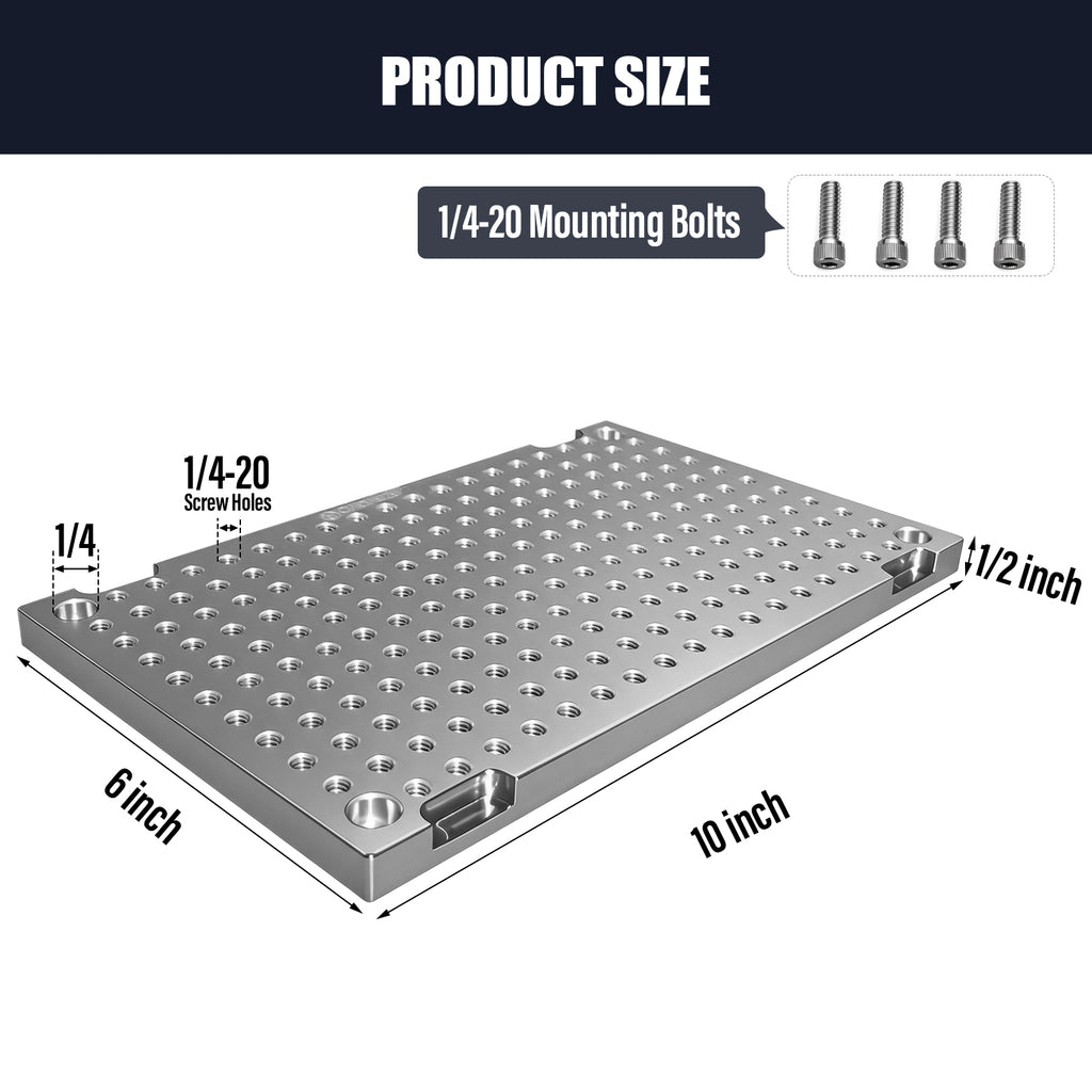 BZBMGMO 6x10x1/2" MIC 6 Aluminum Fixture / Sacrificial Plate, Mini Pallet