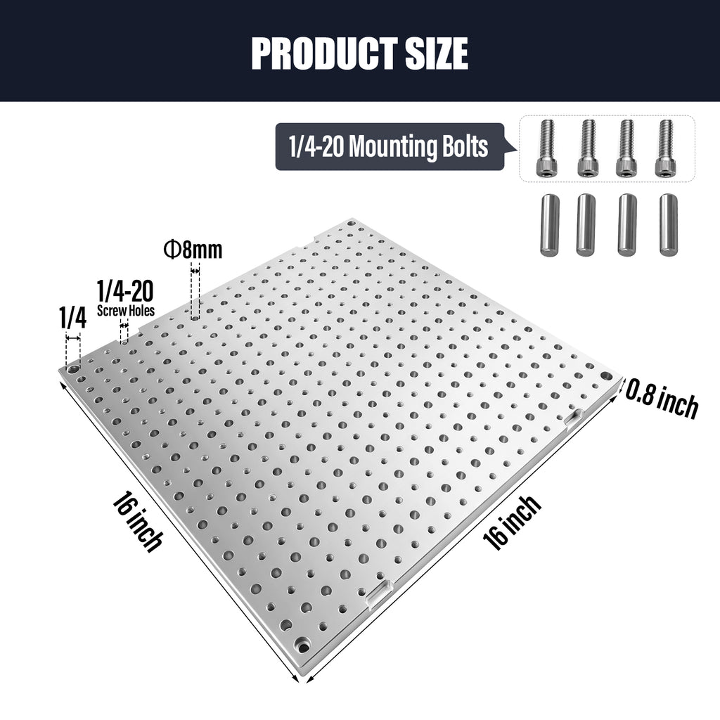 BZBMGMO 16x16x0.8" MIC 6 Aluminum Fixture / Sacrificial Plate, Mini Pallet