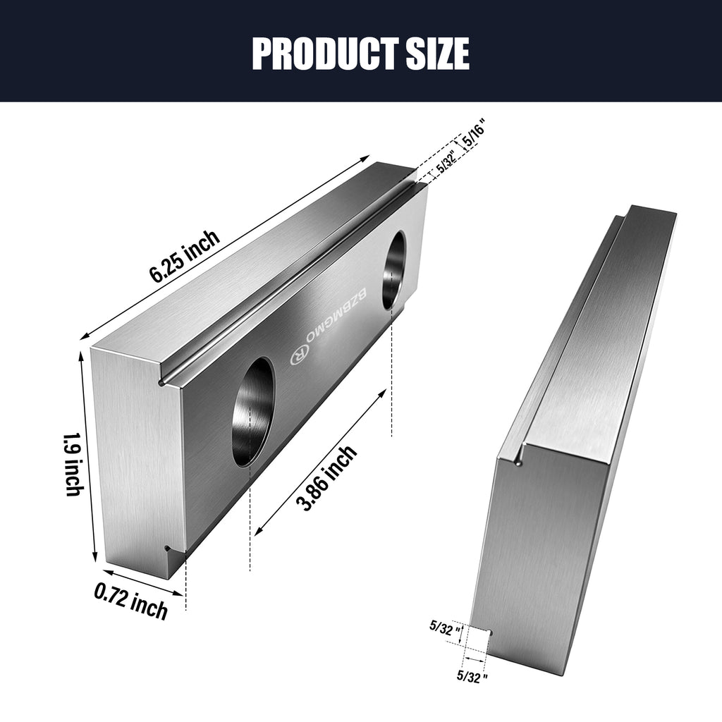 BZBMGMO 6" x 2" Steel Double Step Vise Jaws for Kurt & GMT 6" Milling Vises