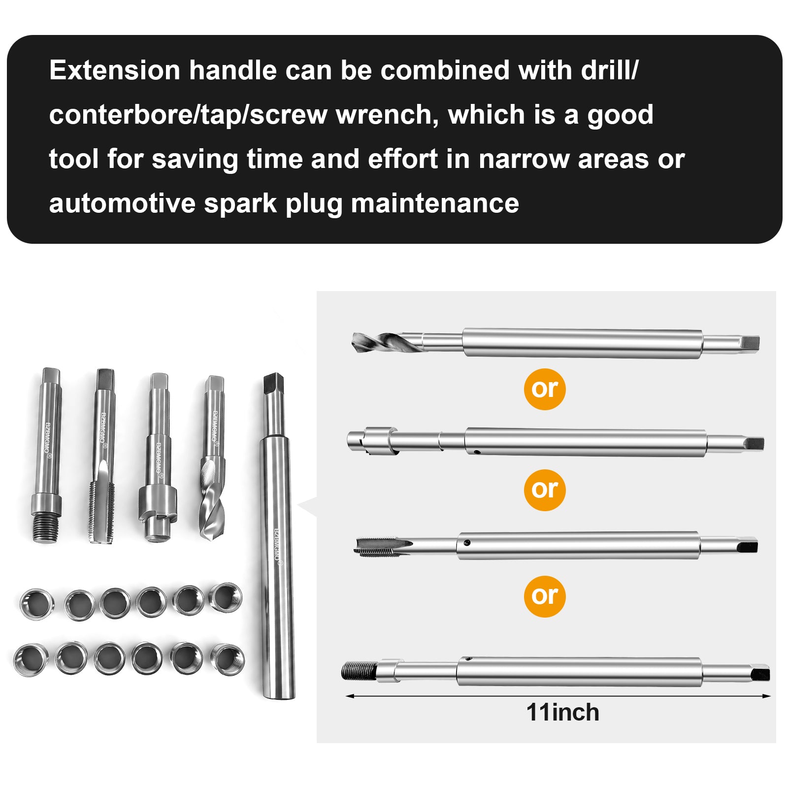 BZBMGMO M14x1.25 * 16.2 Thread Repair Kit,with 150mm Extension Rod