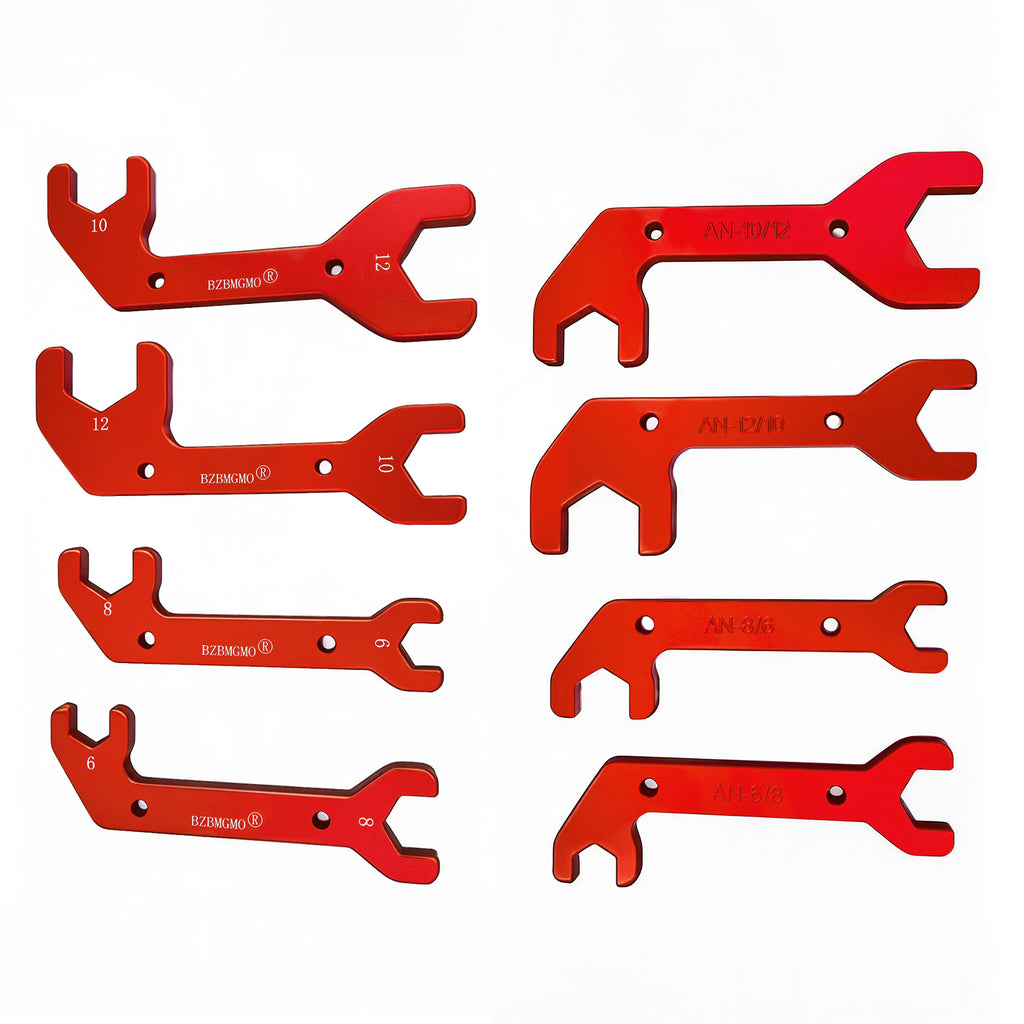 BZBMGMO AN  Aluminum AN Fitting Wrench Set (4-Piece Set, Red)