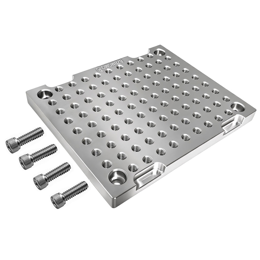 BZBMGMO 5x6x1/2" MIC 6 Aluminum Fixture / Sacrificial Plate, Mini Pallet, 1/4-20
