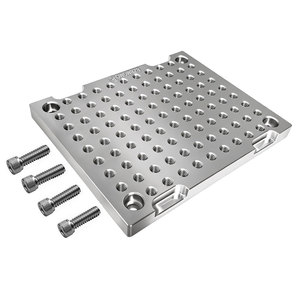 BZBMGMO 5x6x1/2" MIC 6 Aluminum Fixture / Sacrificial Plate, Mini Pallet, 1/4-20