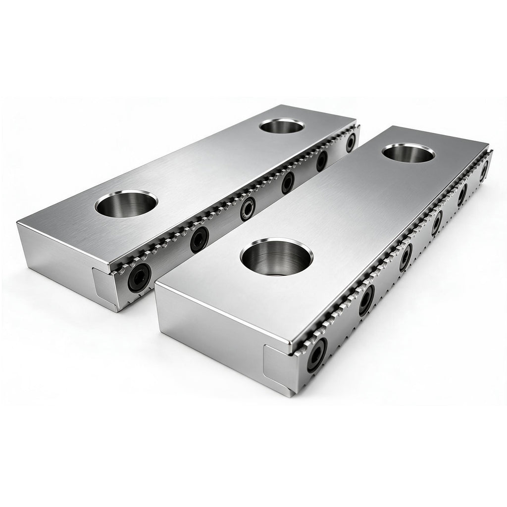 BZBMGMO 6" CNC Milling Steel Hardened Vise Jaws with Serrated Inserts (Pair)