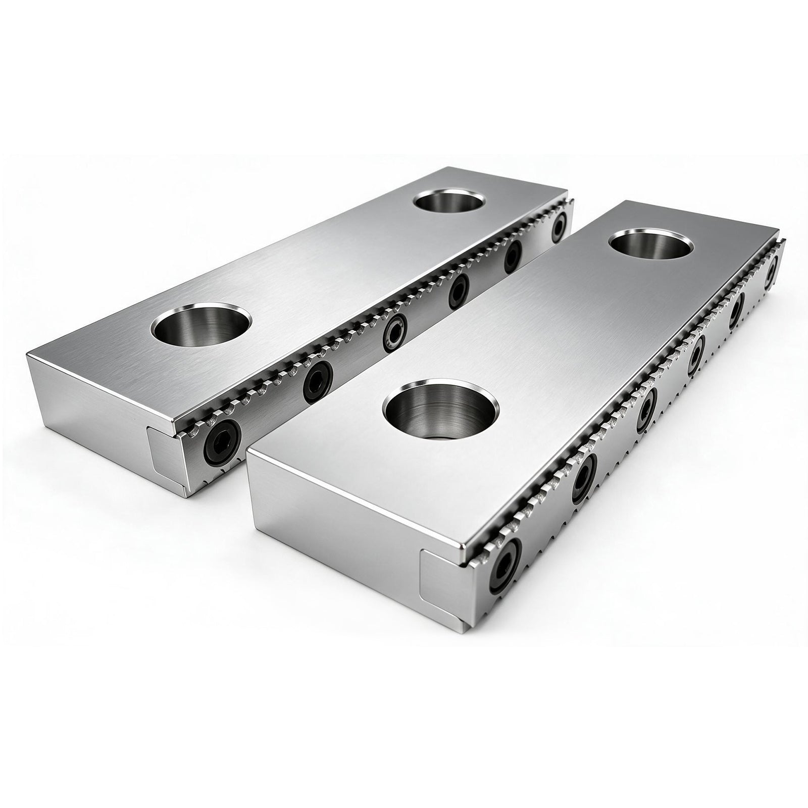 BZBMGMO 6" CNC Milling Steel Hardened Vise Jaws with Serrated Inserts (Pair)