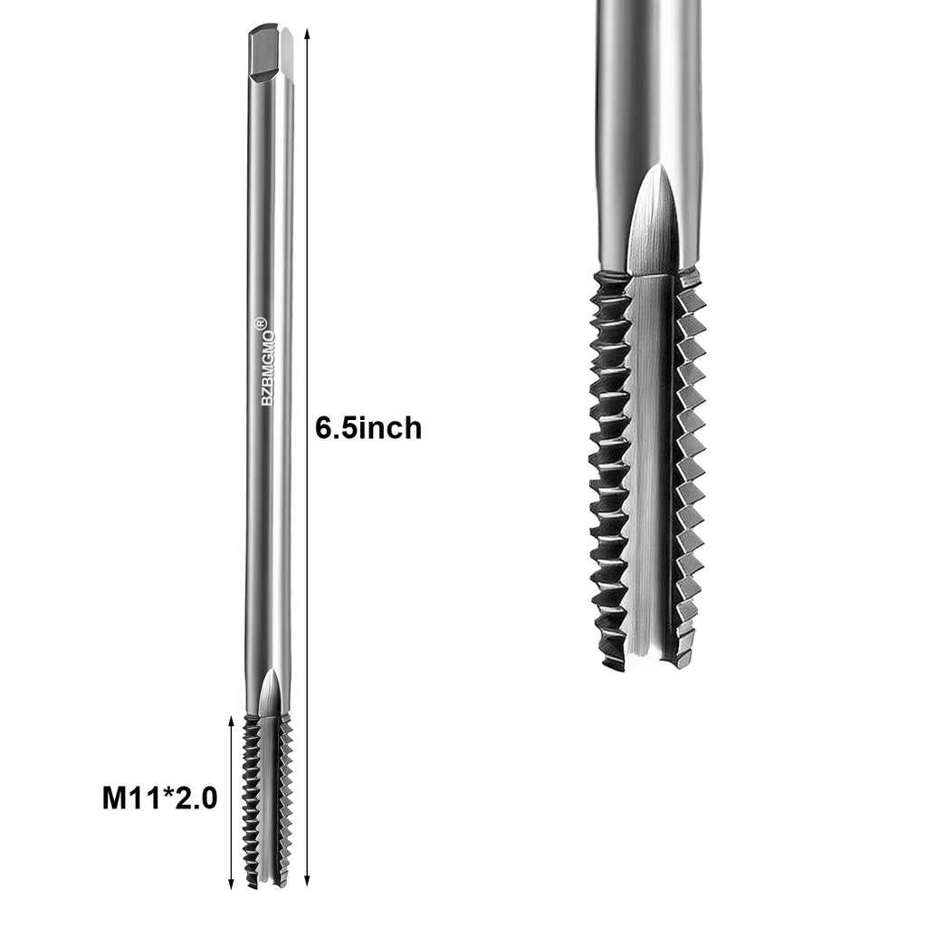 BZBMGMO M11 x 2.0 HSS Thread Tap, Extra Long 165mm,High Precision Tapping Tool