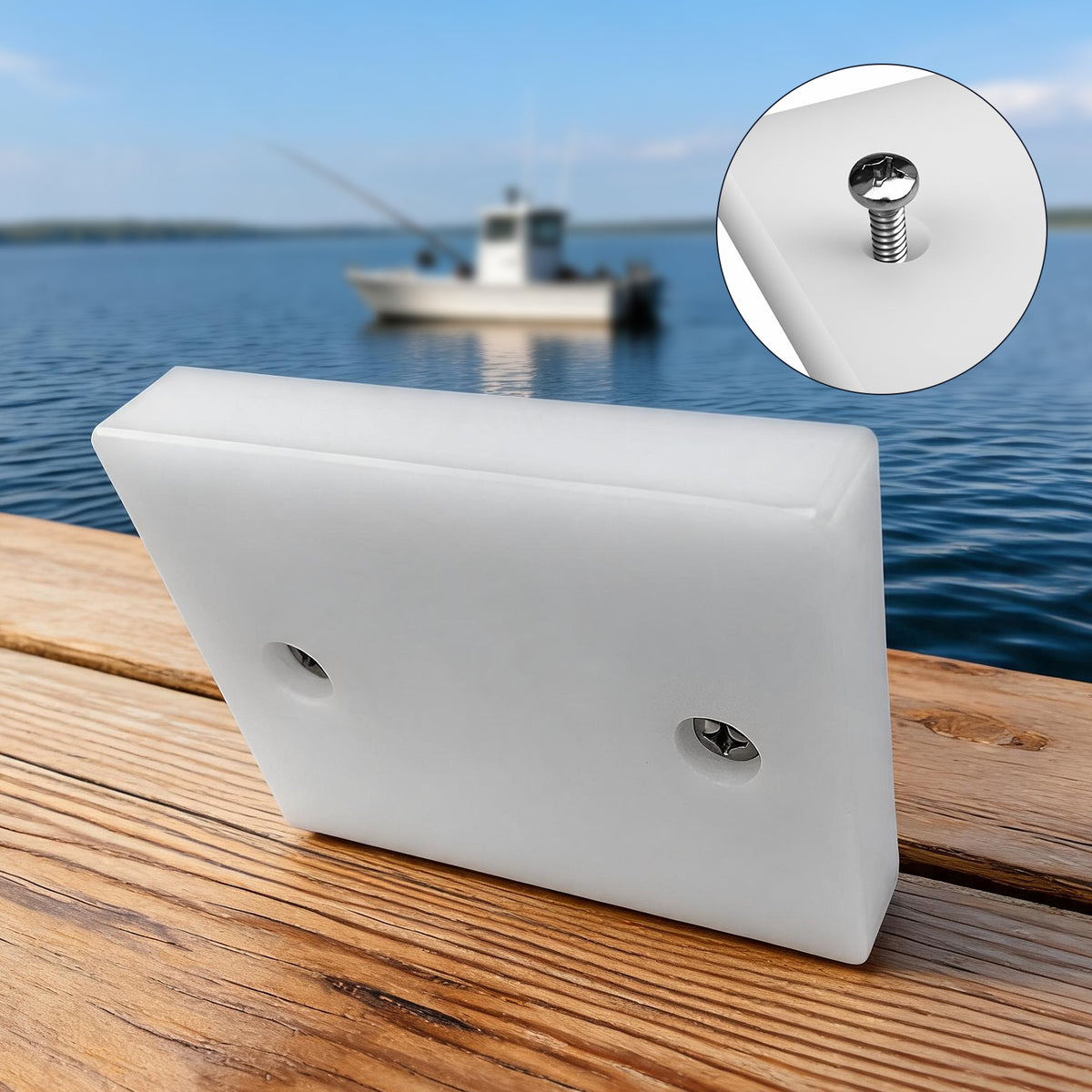 BZBMGMO Transom Transducer Boat Mounting Board Plate 3.5" x 4.5" Marine PVC
