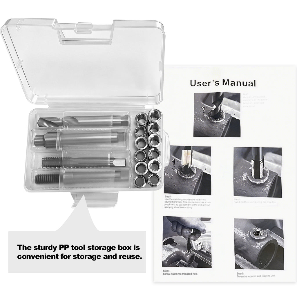 BZBMGMO M11x1.5 Thread Repair Kit, 12 Stainless Inserts(16.2/28mm), HSS Tools