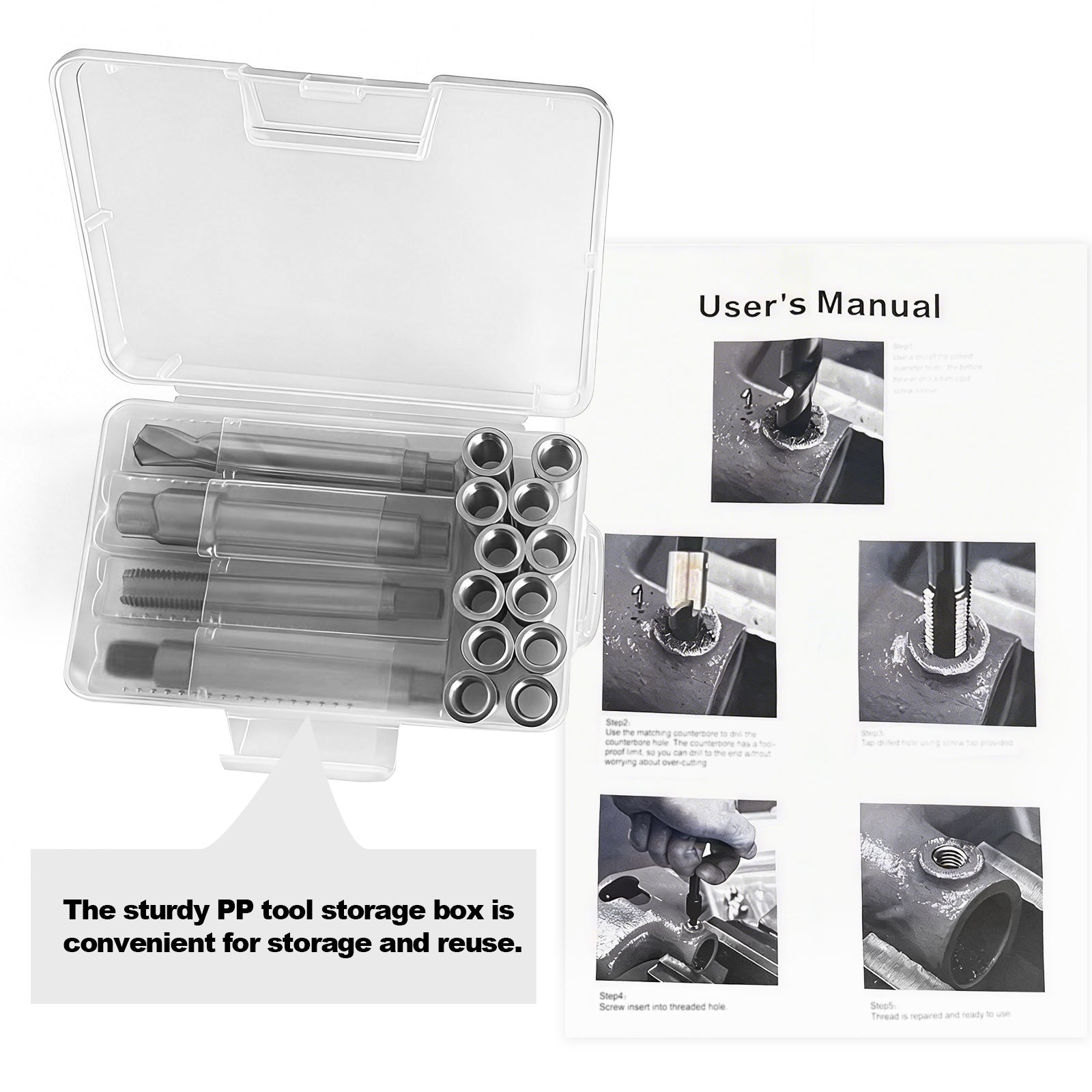 BZBMGMO M11x1.5 Thread Repair Kit, 12 Stainless Inserts(28mm), HSS Tools