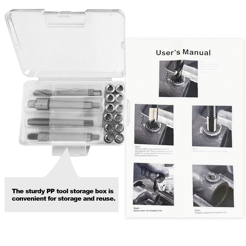 BZBMGMO 5/16-18 Inch SAE Thread Repair Kit,Stainless Inserts(3/4 & 1/2 Inch)