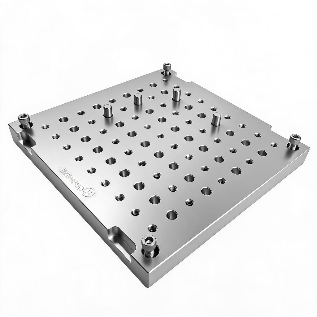 BZBMGMO 8x8x0.8" MIC 6 Aluminum Fixture / Sacrificial Plate, Mini Pallet, 1/4-20