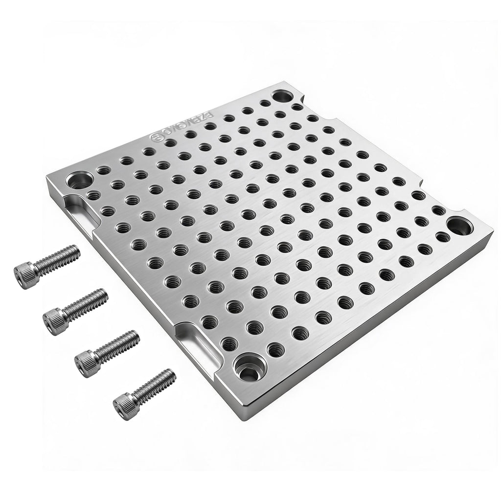 BZBMGMO 6x6x1/2" MIC 6 Aluminum Fixture / Sacrificial Plate, Mini Pallet, 1/4-20