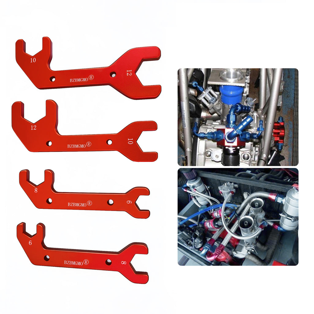 BZBMGMO AN  Aluminum AN Fitting Wrench Set (4-Piece Set, Red)