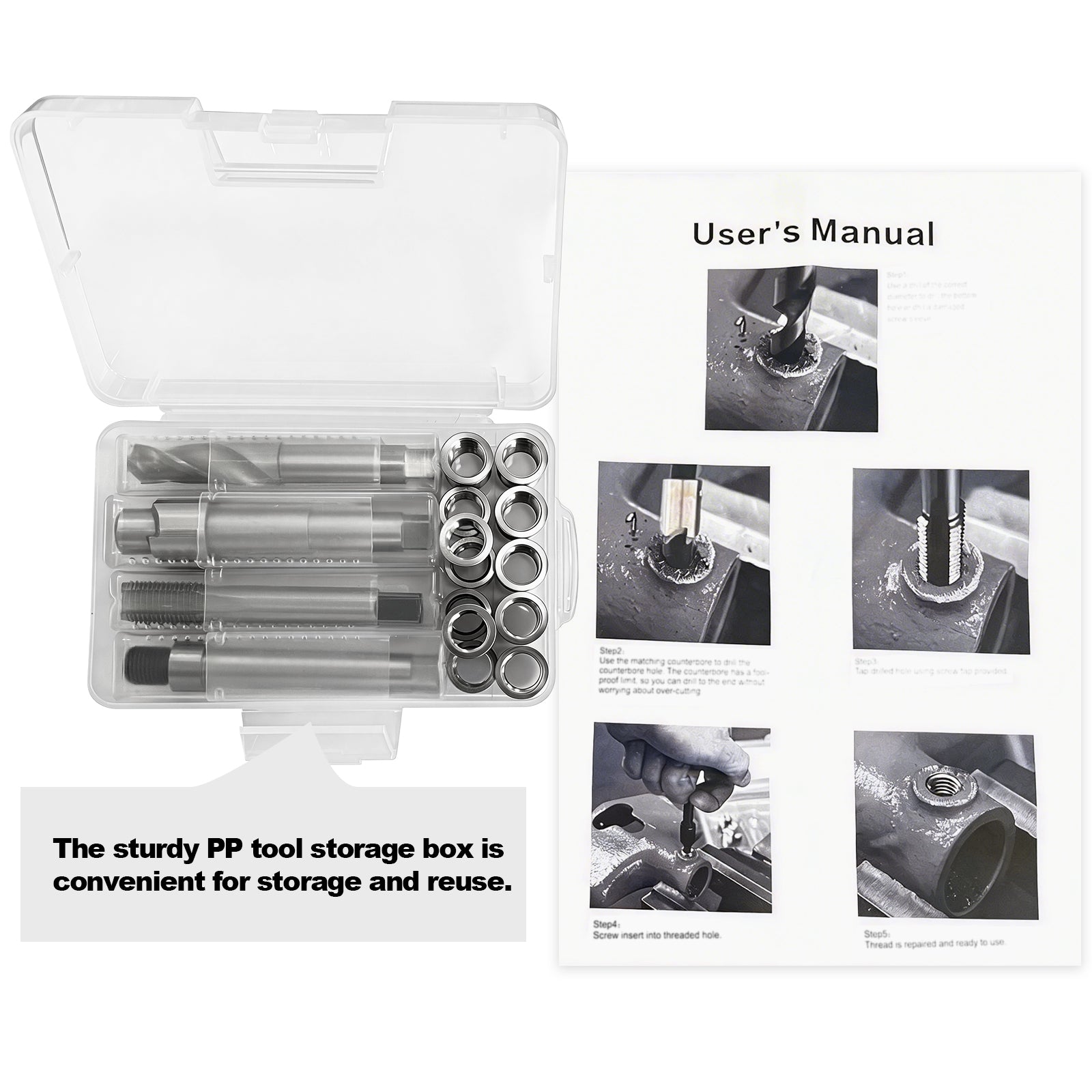 BZBMGMO 1/2-20 Inch SAE Thread Repair Kit,Stainless Inserts(3/4 & 1/2 Inch)