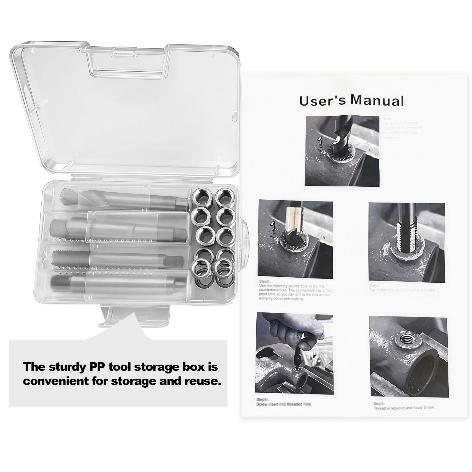 BZBMGMO 7/16-20 Inch SAE Thread Repair Kit,Stainless Inserts(3/4 & 1/2 Inch)